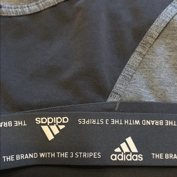 adidas Dark Gray and Black Racerback Sports Bra - Picture 3 of 3